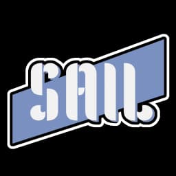 blue background sail sticker