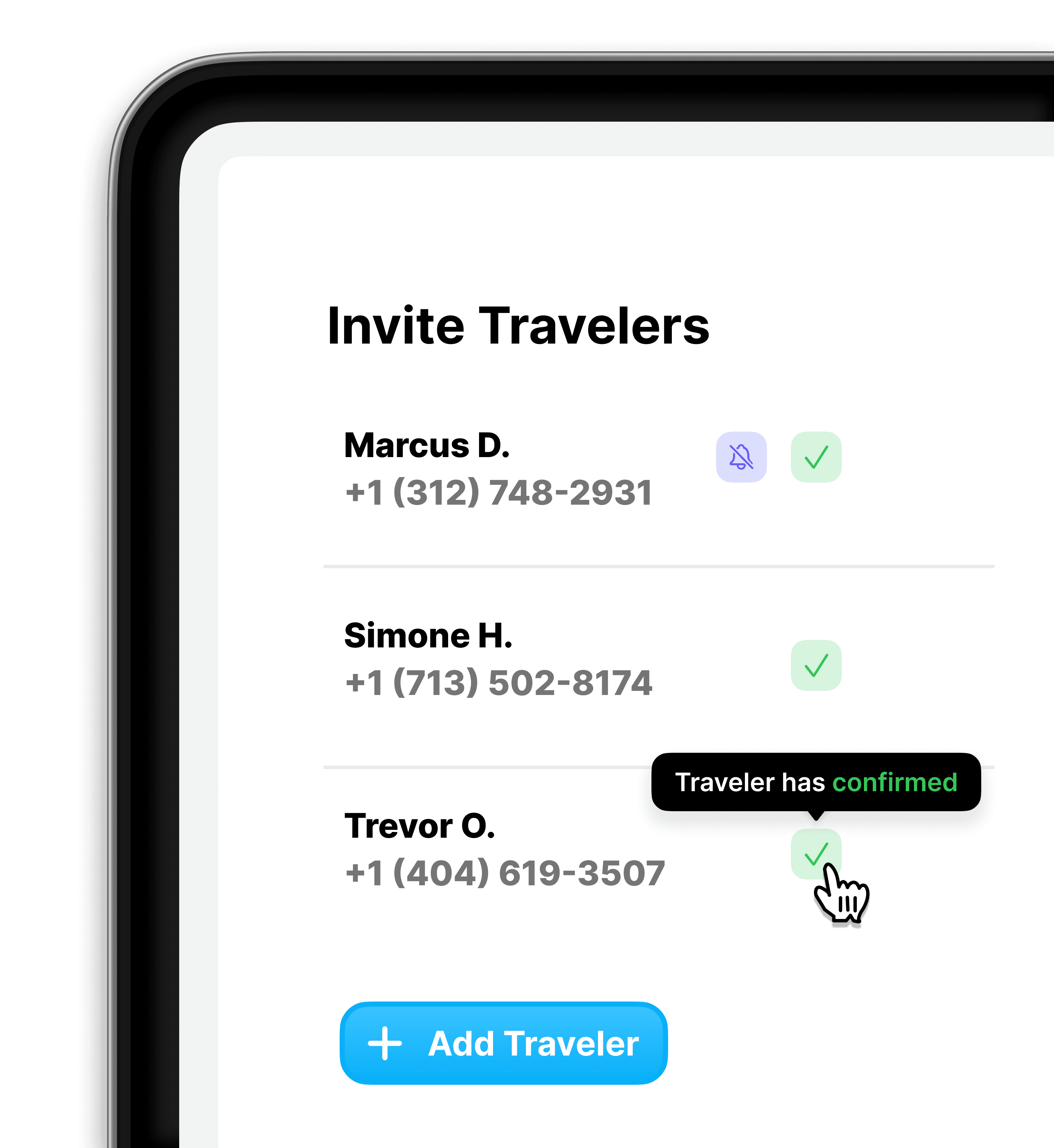 Travelers and group size.